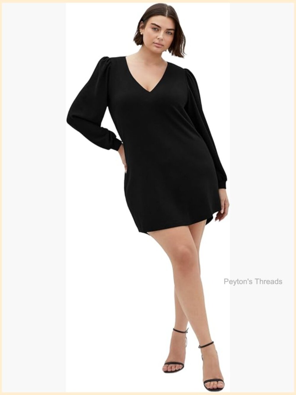 Plus Size Cocktail Midi Dress with Plunging V-Neck and Ruffle